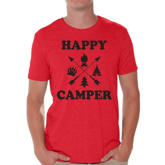 Awkward Styles Happy Camper Black Shirt for Boyfriend Camping Lovers Gifts Camper T Shirt for Dad Happy Camper Shirt for Men Happy Mens Shirt Happy Camper Men's T Shirt Cute Camping Clothes for Him