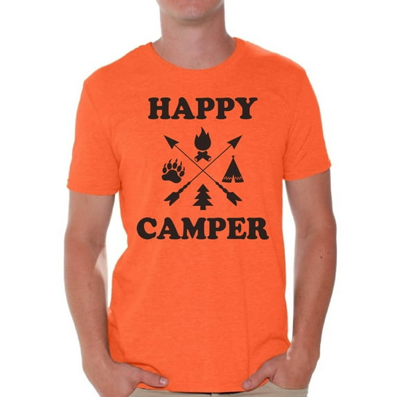 Awkward Styles Happy Camper Black Shirt for Boyfriend Camping Lovers Gifts Camper T Shirt for Dad Happy Camper Shirt for Men Happy Mens Shirt Happy Camper Men's T Shirt Cute Camping Clothes for Him