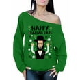 thumbnail image 1 of Awkward Styles Happy Challah Days Off Shoulder Sweatshirt Women's Hanukkah Oversized Sweater Funny Chanukah Gifts for Her David's Star Baggy Sweatshirt Jewish Holiday Gifts Jewish Women's Sweater, 1 of 4