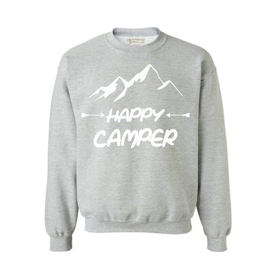 Awkward Styles Happy Crewneck White Sweater Happy Camper Unisex Crewneck Camper Sweater for Men Happy Camper Crewneck for Women Camping Clothes Happy Camper Crewneck Campers Gifts Sweater for Camper