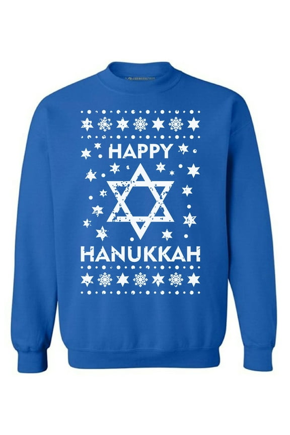 Happy Hanukkah Sweatshirt Hanukkah Sweater for Men Hanukkah Gifts for Jewish Women Jewish Holiday Sweatshirt Ugly Hanukkah Sweater for Women Hanukkah Menorah Sweater Chanukah Gifts