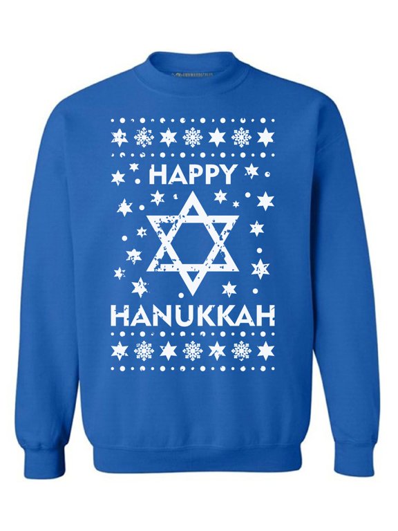 Happy Hanukkah Sweatshirt Hanukkah Sweater for Men Hanukkah Gifts for Jewish Women Jewish Holiday Sweatshirt Ugly Hanukkah Sweater for Women Hanukkah Menorah Sweater Chanukah Gifts