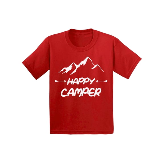 Awkward Styles Happy Shirt for Kids Happy Camper White Shirt Camping T Shirt for Boys Happy Camper Shirt for Girls Camping Lovers Gifts Camper T Shirt for Children Happy Camper Shirt for Kids