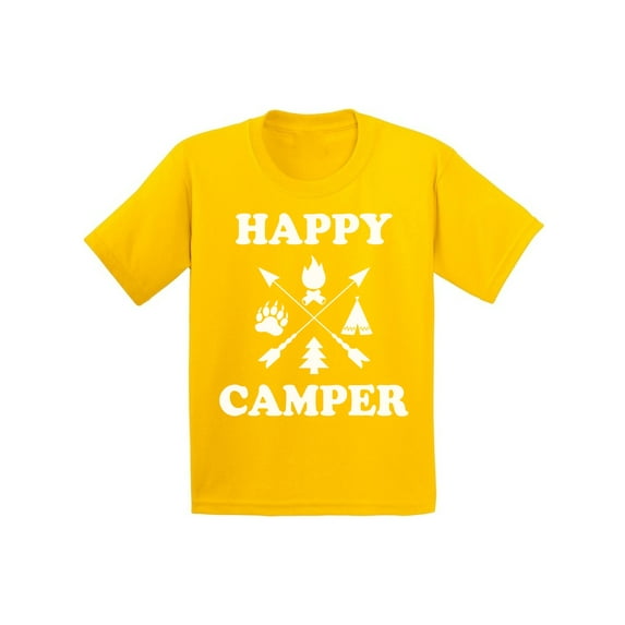 Awkward Styles Happy Shirt for Kids Happy Cute Camper Shirt for Kids Camping T Shirt for Boys Happy Camper Shirt for Girls Camping Lovers Gifts Camper T Shirt for Children Happy Camper Shirt for Kids