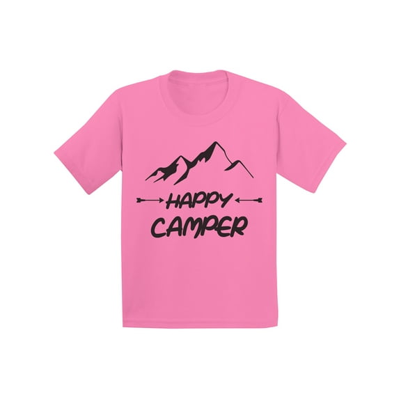 Awkward Styles Happy Shirt for Kids Happy Camper Black Shirt Camping T Shirt for Boys Happy Camper Shirt for Girls Camping Lovers Gifts Camper T Shirt for Children Happy Camper Shirt for Kids