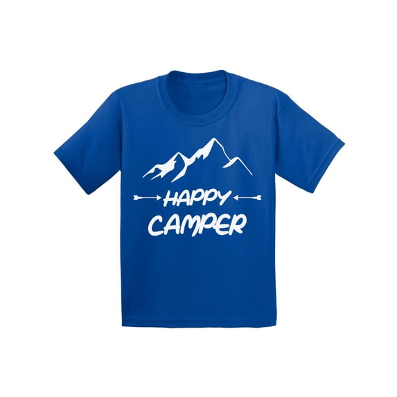 Awkward Styles Happy Shirt for Kids Happy Camper White Shirt Camping T Shirt for Boys Happy Camper Shirt for Girls Camping Lovers Gifts Camper T Shirt for Children Happy Camper Shirt for Kids