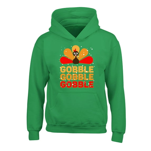 Awkward Styles Happy Thanksgiving Day Hoodies for Kids Gobble Turkey Hooded Youth Sweatshirt for Boys Girls