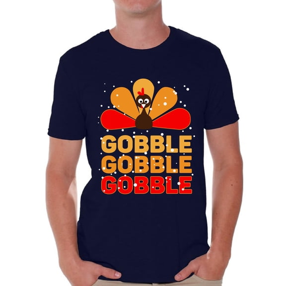 Awkward Styles Thanksgiving T-Shirt Gobble Turkey T Shirts for Men