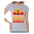 thumbnail image 1 of Awkward Styles Happy Thanksgiving Day T-Shirt Gobble Turkey T Shirts for Women, 1 of 4