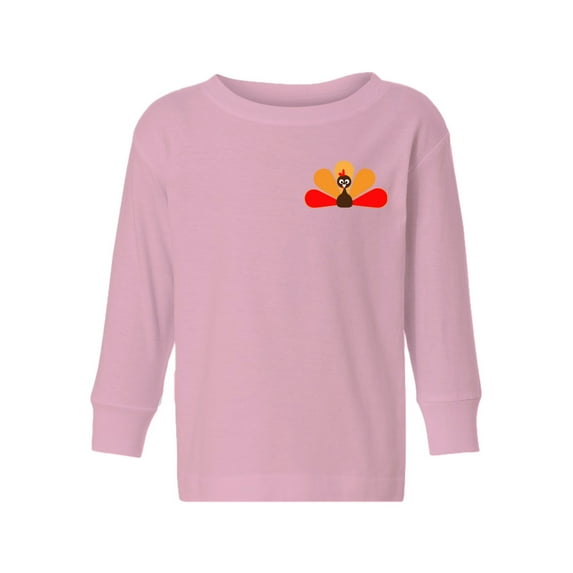 Awkward Styles Happy Thanksgiving Day Toddler Long Sleeve Shirt for Girls Boys Turkey Kids T-Shirt Pocket Print