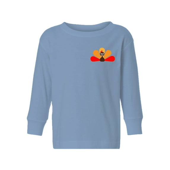 Awkward Styles Happy Thanksgiving Day Toddler Long Sleeve Shirt for Girls Boys Turkey Kids T-Shirt Pocket Print