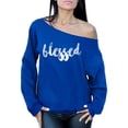 thumbnail image 1 of Awkward Styles Happy Thanksgiving Sweatshirt Blessed Off Shoulder Tops For Women, 1 of 4