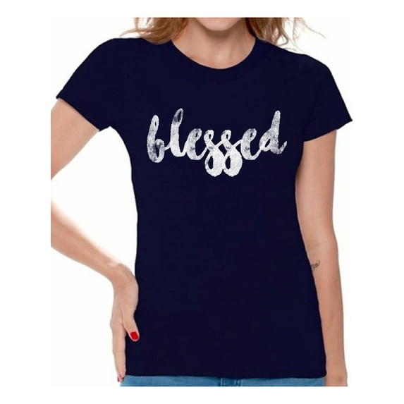 Awkward Styles Happy Thanksgiving T-Shirt Blessed Shirts for Women