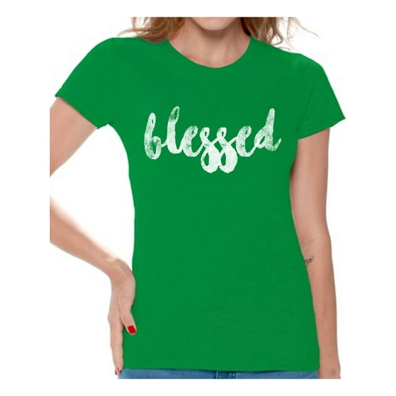 Awkward Styles Happy Thanksgiving T-Shirt Blessed Shirts for Women