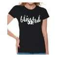 thumbnail image 1 of Awkward Styles Happy Thanksgiving T-Shirt Blissful Shirts for Women, 1 of 4
