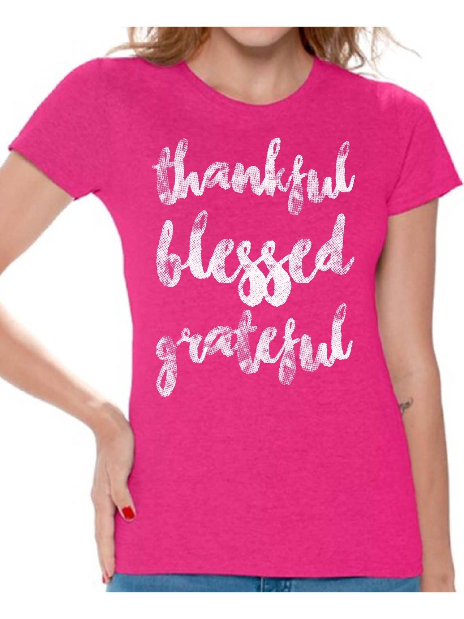 Awkward Styles Happy Thanksgiving T Shirt Thankful Blessed Grateful Shirts For Women 