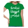 thumbnail image 1 of Awkward Styles Happy Thanksgiving T-Shirt Thankful Blessed Grateful Shirts for Women, 1 of 4