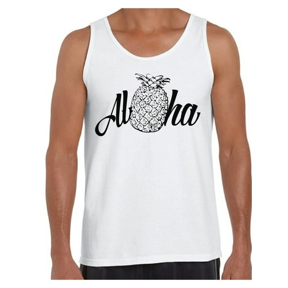 Awkward Styles Hawaiian Tanks for Men Aloha Men's Tank Top Aloha T Shirt for Him Hawaiian Clothes Pineapple T-shirt Beach Shirts for Dad Beach Outfit Summer T-shirt for Men Hawaiian Shirt Collection