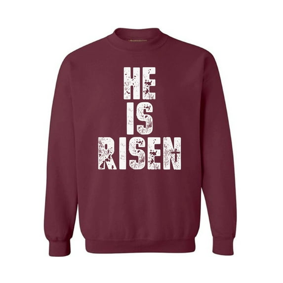 Awkward Styles He Is Risen Sweatshirt Christian Sweater for Men and Women Happy Easter Gifts for Him and Her Easter Outfits Bible Verse Matthew 28:6 Easter Message Jesus Sweatshirt for Easter