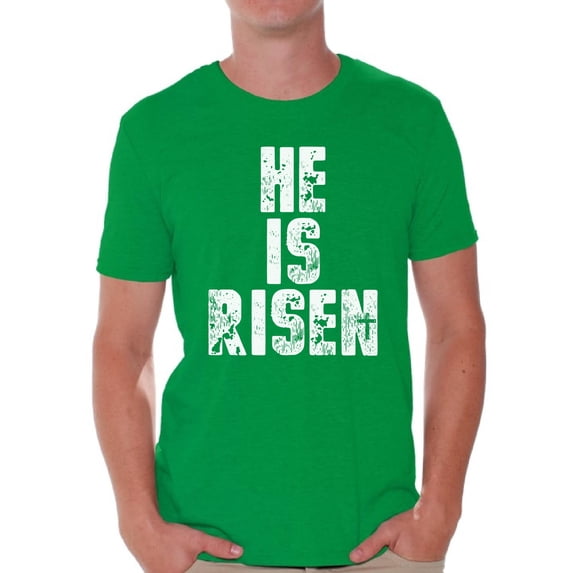 Awkward Styles He is Risen T Shirt for Men Christian Mens Shirts Christian Clothes for Men Jesus Christ is the Lord Christian Birthday Gifts Jesus Shirts Jesus Clothing He is Risen Mens Shirt
