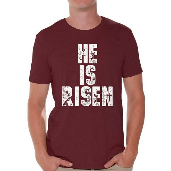 Awkward Styles He is Risen T Shirt for Men Christian Mens Shirts Christian Clothes for Men Jesus Christ is the Lord Christian Birthday Gifts Jesus Shirts Jesus Clothing He is Risen Mens Shirt