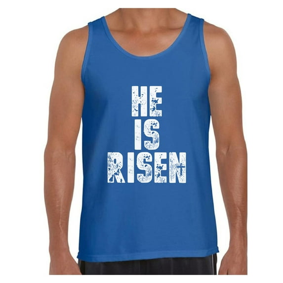 Awkward Styles He is Risen Tank Top Shirt for Men Christian Mens Tanks Christian Clothes for Men Jesus Christ is the Lord Christian Birthday Gifts Jesus Shirts Jesus Clothing He is Risen Mens Shirt