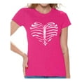 thumbnail image 1 of Awkward Styles Heart Ribcage T-Shirt Tops skull shirts womens skull shirts day of the dead costume t shirt dia de Los Muertos costume t shirt sugar skull candy skull costume t shirt skull for women, 1 of 4
