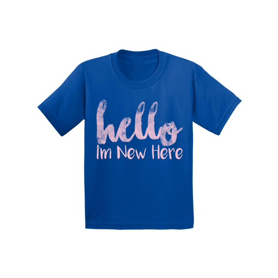 Awkward Styles Hello I am New Here Infant Shirt I am New Here T Shirt I'm New Girls Shirts Girls Romper Pink Outfit for Baby Kids Cute T-Shirts Lovely Baby Girl Shirts Kids Birthday Gifts Boys Outfit
