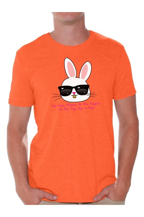 Hip Hop Easter Bunny Shirt Easter T Shirt Men Easter Bunny Tshirt Easter Gifts for Him Easter Holiday Party Outfit Happy Easter Shirts Funny Easter Bunny Tshirt Cool Easter Bunny Shirt