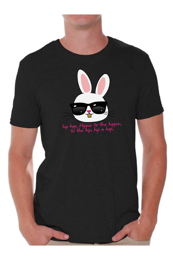 Hip Hop Easter Bunny Shirt Easter T Shirt Men Easter Bunny Tshirt Easter Gifts for Him Easter Holiday Party Outfit Happy Easter Shirts Funny Easter Bunny Tshirt Cool Easter Bunny Shirt