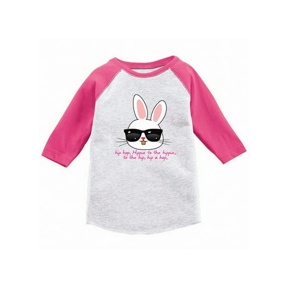 Awkward Styles Hip Hop Easter Bunny Toddler Raglan Easter T Shirt Kids Easter 3/4 Sleeve Shirt Easter Holiday Tshirt for Toddler Boys Easter Party Gifts for Kids Easter Outfit for Toddler Girls