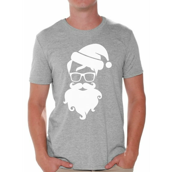 Awkward Styles Hipster Santa Christmas Shirt Santa Men's Holiday Tee for Christmas Hipster Santa Claus with Glasses Shirt Christmas T-shirt for Men Xmas Party Hipster Christmas Holiday Top