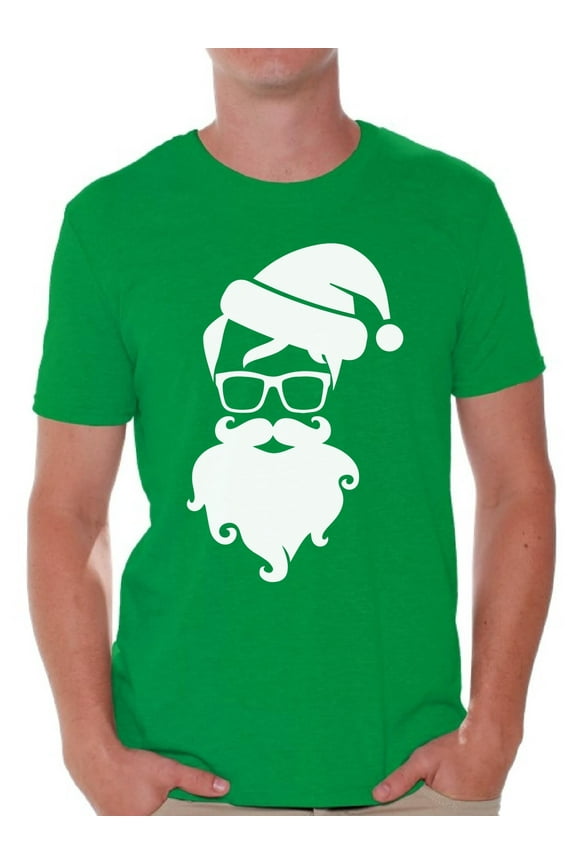 Hipster Santa Christmas Shirt Santa Men's Holiday Tee for Christmas Hipster Santa Claus with Glasses Shirt Christmas T-shirt for Men Xmas Party Hipster Christmas Holiday Top