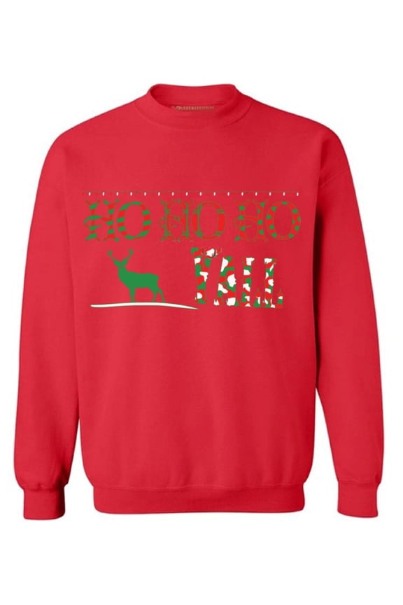 Ho Ho Ho Yall Christmas Sweatshirt Christmas Sweater Xmas Reindeer Holiday Sweatshirt Funny Christmas Sweater Party Xmas Gifts Ho Ho Ho Christmas Sweatshirt for Men for Women