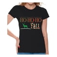 thumbnail image 1 of Awkward Styles Ho Ho Ho Yall Christmas Shirts for Women Xmas Reindeer Holiday T Shirt for Christmas Party Women's Holiday Top Ho Ho Ho Christmas T-Shirt Xmas Holidays Gift, 1 of 4