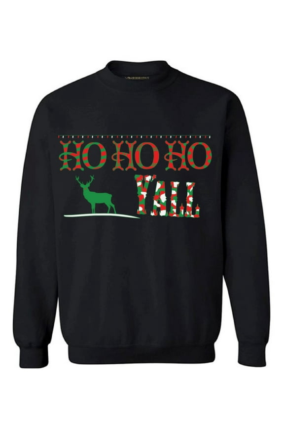 Ho Ho Ho Yall Christmas Sweatshirt Christmas Sweater Xmas Reindeer Holiday Sweatshirt Funny Christmas Sweater Party Xmas Gifts Ho Ho Ho Christmas Sweatshirt for Men for Women
