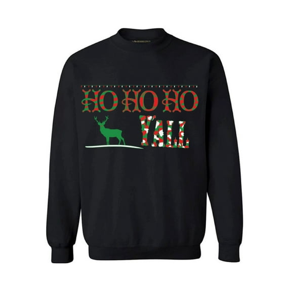 Awkward Styles Ho Ho Ho Yall Christmas Sweatshirt Christmas Sweater Xmas Reindeer Holiday Sweatshirt Funny Christmas Sweater Party Xmas Gifts Ho Ho Ho Christmas Sweatshirt for Men for Women