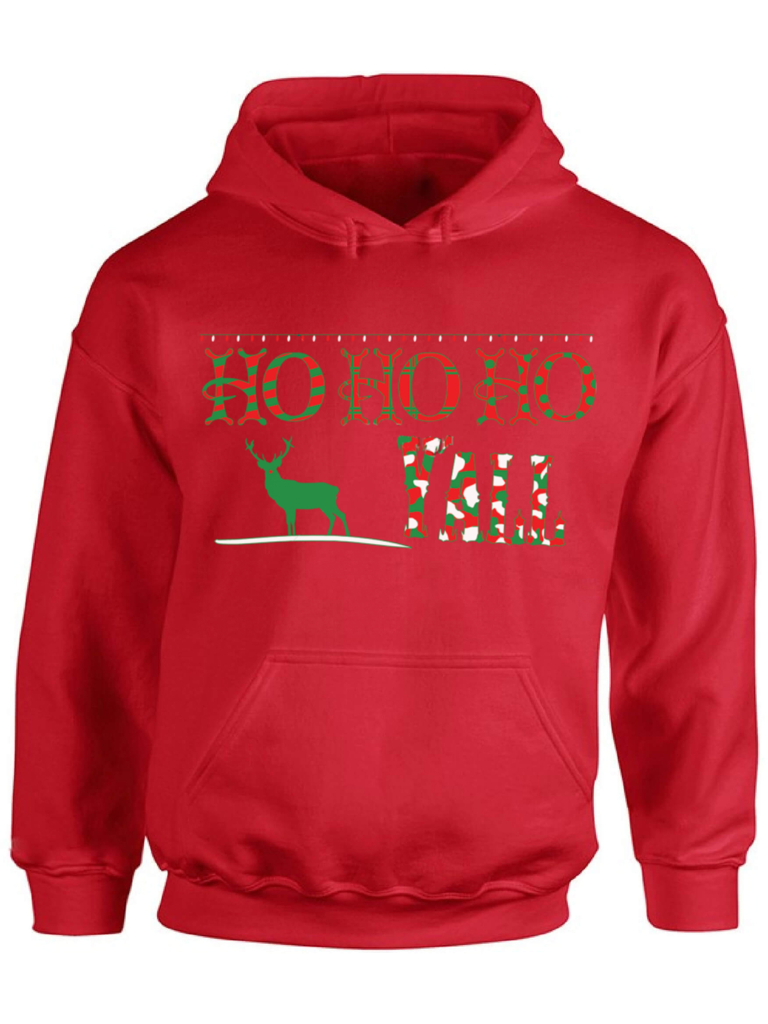 Awkward Styles Ho Ho Ho Yall Christmas Sweatshirt Christmas Reindeer Christmas Hoodie Holiday Sweatshirt Ugly Christmas Sweater Xmas Hooded Sweatshirt Christmas Sweatshirt for Men for Women - image 1 of 5