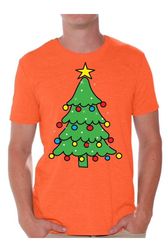 Holiday Christmas Tree Graphic Tee Mens
