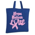thumbnail image 1 of Awkward Styles Hope Believe Love Tote Bag Breast Cancer Awareness Canvas Tote Bag Pink Ribbon Reusable Cloth Bag Funny Cancer Survivor Book Bag Gifts for Cancer Warrior Breast Cancer Shopper Bags, 1 of 5