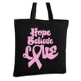 thumbnail image 1 of Awkward Styles Hope Believe Love Tote Bag Breast Cancer Awareness Canvas Tote Bag Pink Ribbon Reusable Cloth Bag Funny Cancer Survivor Book Bag Gifts for Cancer Warrior Breast Cancer Shopper Bags, 1 of 5