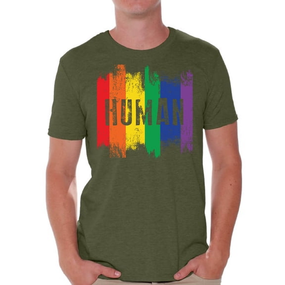 Awkward Styles Human Shirt for Him Gay Pride Flag Tshirt for Him Human Shirt for Friend Rainbow T Shirt LGBTQ Clothing Gay Rights Gay Mens Shirt Gay Flag T Shirt Rainbow Gay T Shirt Cute Mens Tshirt