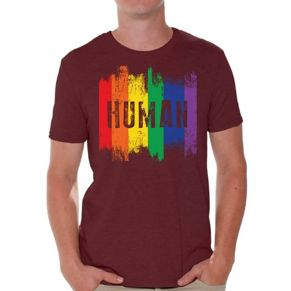 Awkward Styles Human Shirt for Him Gay Pride Flag Tshirt for Him Human Shirt for Friend Rainbow T Shirt LGBTQ Clothing Gay Rights Gay Mens Shirt Gay Flag T Shirt Rainbow Gay T Shirt Cute Mens Tshirt