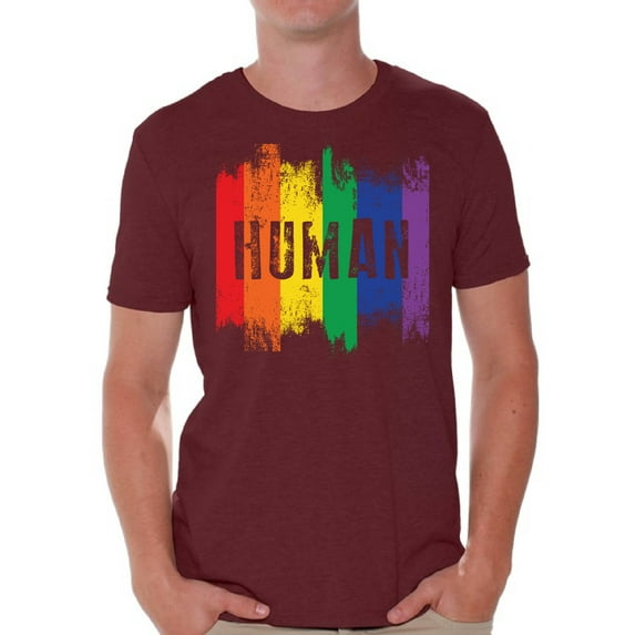 Awkward Styles Human Shirt for Him Gay Pride Flag Tshirt for Him Human Shirt for Friend Rainbow T Shirt LGBTQ Clothing Gay Rights Gay Mens Shirt Gay Flag T Shirt Rainbow Gay T Shirt Cute Mens Tshirt