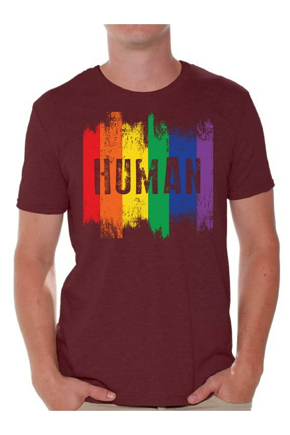 Human Shirt for Him Gay Pride Flag Tshirt for Him Human Shirt for Friend Rainbow T Shirt LGBTQ Clothing Gay Rights Gay Mens Shirt Gay Flag T Shirt Rainbow Gay T Shirt Cute Mens Tshirt