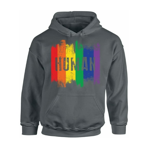 Awkward Styles Human Unisex Hoodie Gay Pride Flag Hoodie for Him Human Sweater for Friend Rainbow LGBTQ Clothing Gay Rights Gay Ladies Hoodie Gay Flag Rainbow Gay Hoodie Gay Flag Sweater
