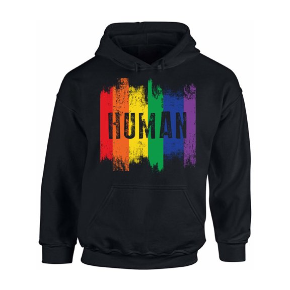 Awkward Styles Human Unisex Hoodie Gay Pride Flag Hoodie for Him Human Sweater for Friend Rainbow LGBTQ Clothing Gay Rights Gay Ladies Hoodie Gay Flag Rainbow Gay Hoodie Gay Flag Sweater