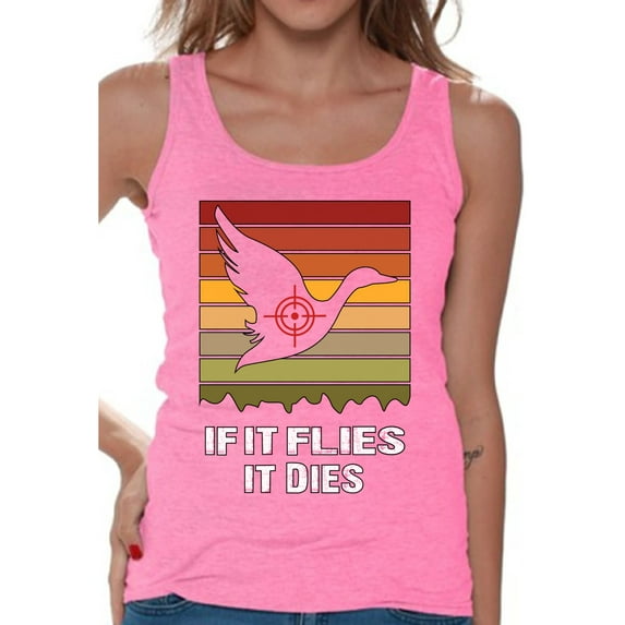Awkward Styles Hunting Sleeveless Shirt If It Flies It Dies Hunter Tank Tops for Women