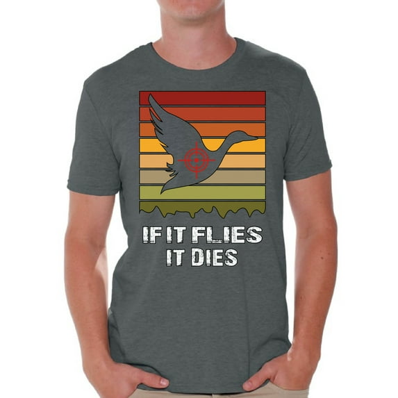 Awkward Styles Hunting T-Shirt If It Flies It Dies Hunter Shirts for Men