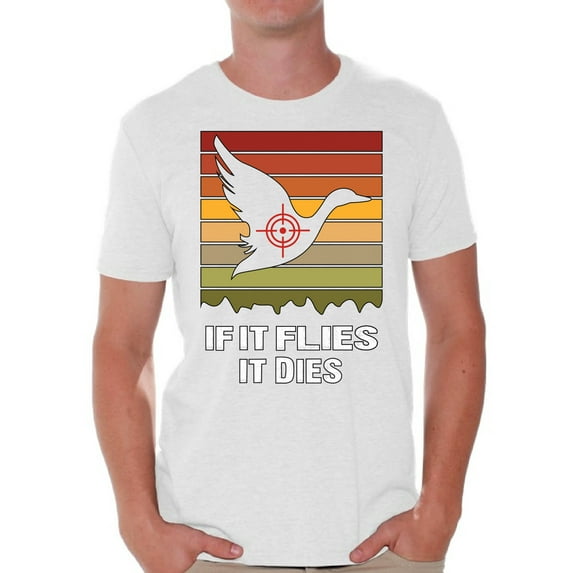 Awkward Styles Hunting T-Shirt If It Flies It Dies Hunter Shirts for Men
